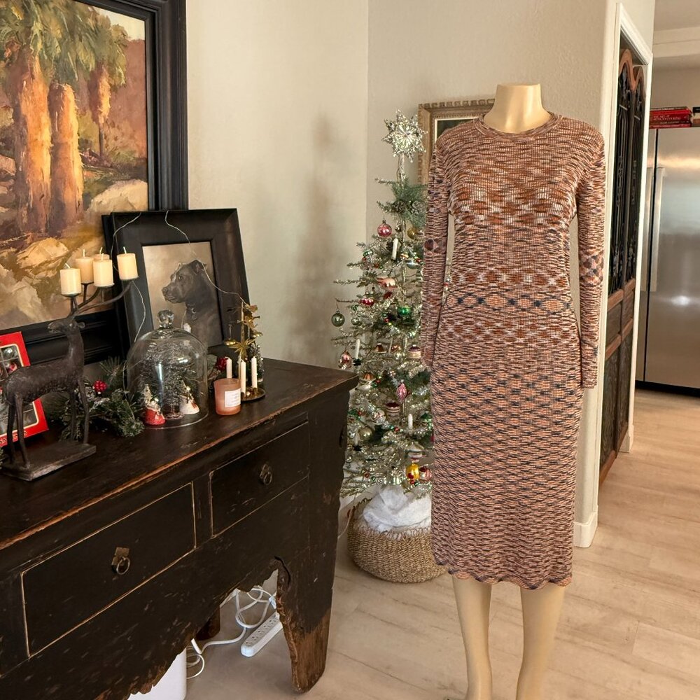 asos DESIGN long sleeve form fit midi in length KNIT DRESS